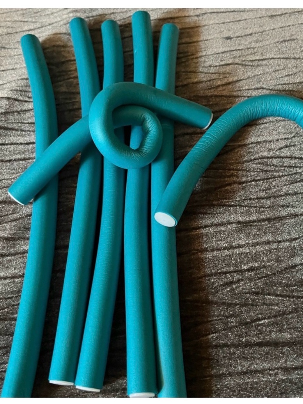 Flexible Teal Foam Hair Curlers - Set of  10 Soft Styling Rods